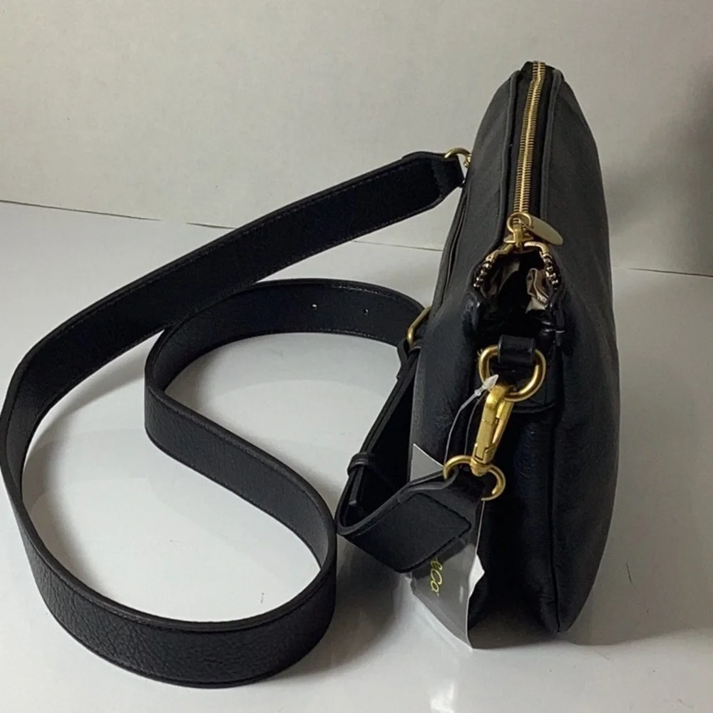 Style&Co.Double Compartment Crossbody bag in PVC leather with gold-tone hardware